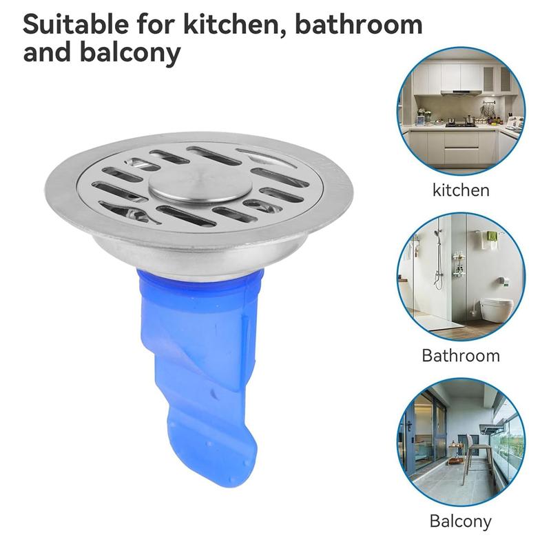 1Pcs Floor Drain Anti Odor Smell Sinks Sewer Pipe Silicone Stopper Waste Hair Clogging Water Filter Bathroom Kitchen Toilet Strainers