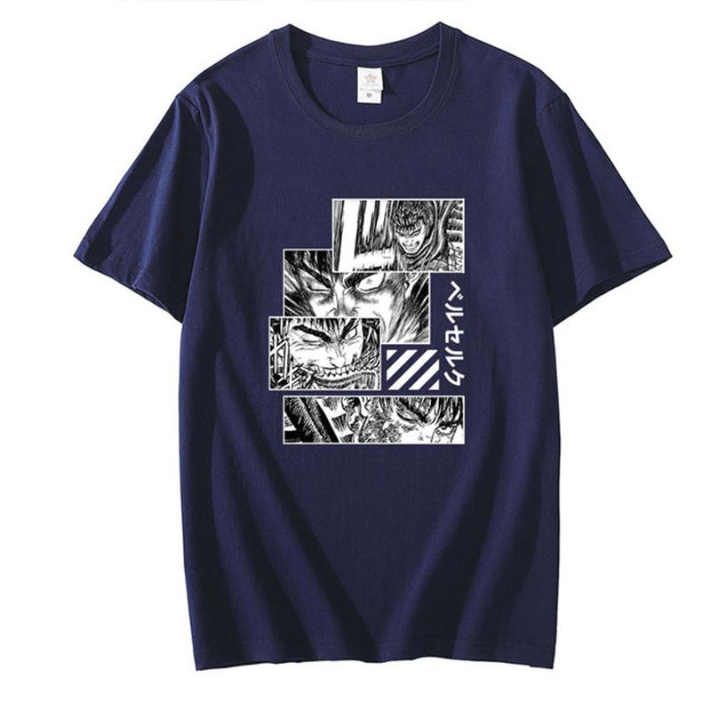 Летняя винтажная футболка с изображением аниме Манга Берсерк Y2K Man, мягкая хлопковая футболка с кишками, футболка с короткими рукавами и изображением зверя Гриффита, футболка Gatsu, топы
