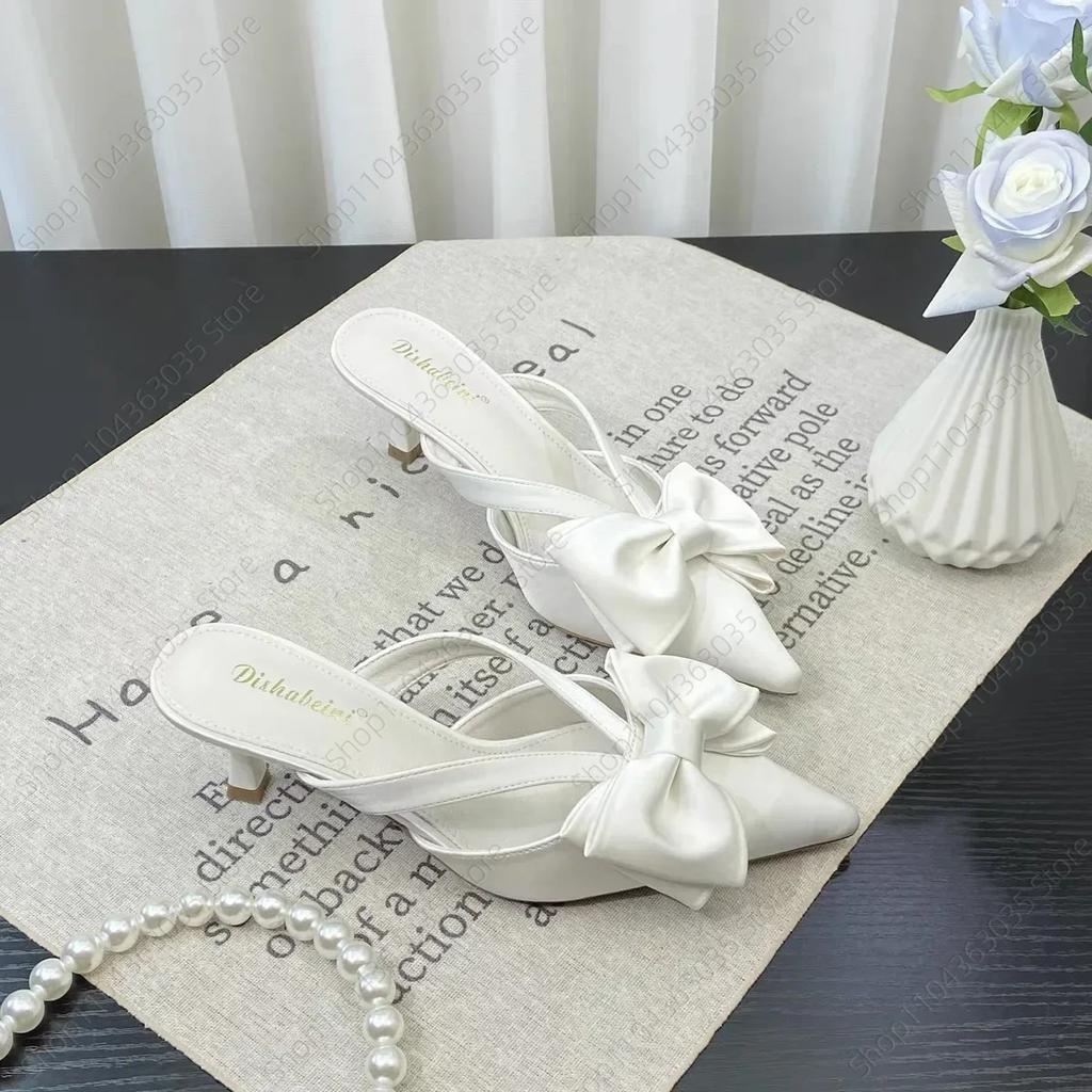 Летние новые модные женские тапочки с острым носком на тонком высоком каблуке, женские повседневные туфли на открытом воздухе с открытой пяткой, туфли-лодочки Mujer