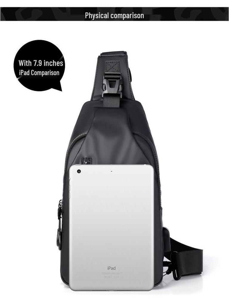 New Trendy One-Shoulder Crossbody Bag: Korean Style Men's Fashion Sports Chest Backpack