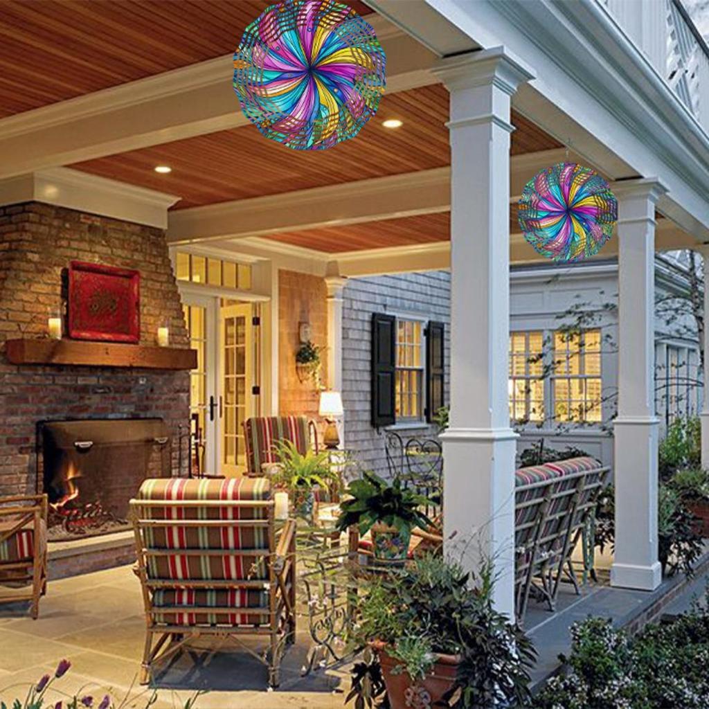 Handcrafted 3D Metal Wind Chime Mandala Floral Birds Design Outdoor Garden Patio Balcony Decor No Electricity Needed Weather Resistant