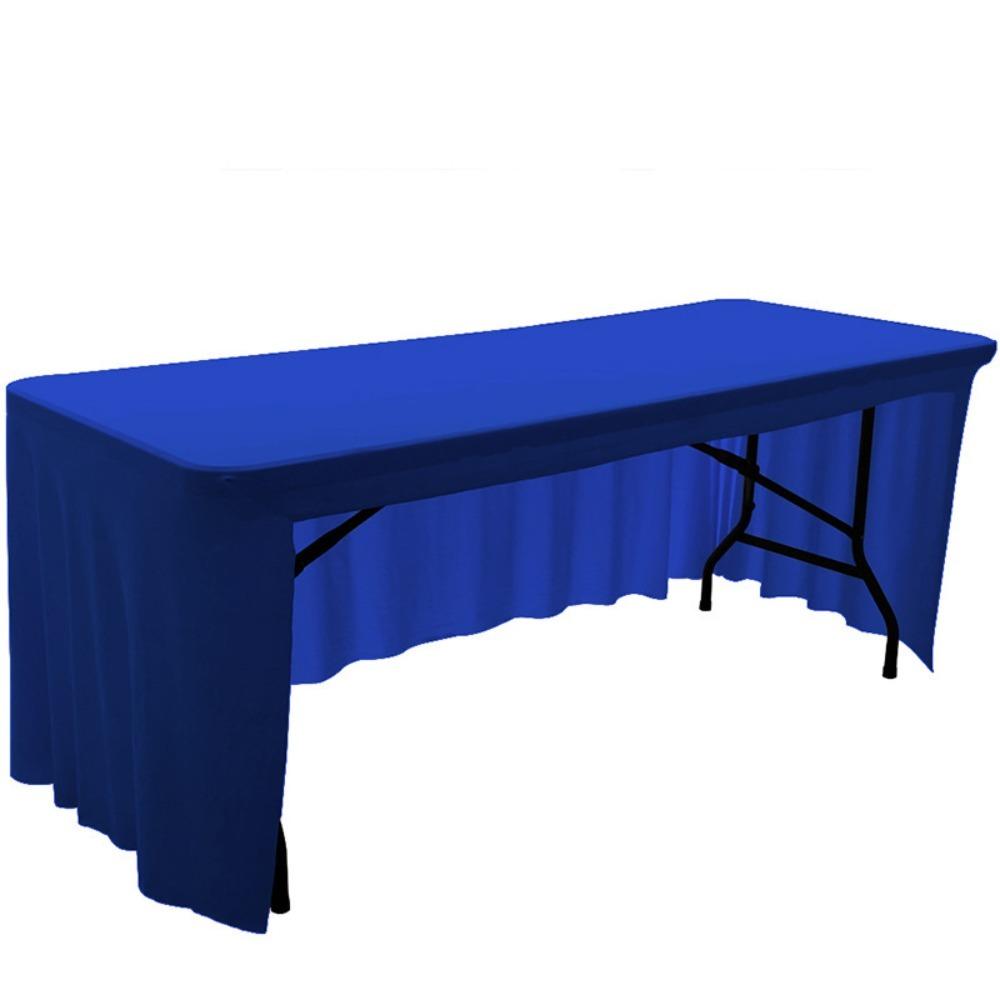 Solid Color Spandex Stretch Tablecloth Rectangular Dustproof Table Cover Washable Elastic Exhibition Table Decor Banquet