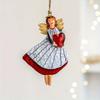 32pcs Wooden Hanging Decor Set for Christmas Tree, Lightweight Vintage Style Fantasy Angel Ornaments Without Power Supply