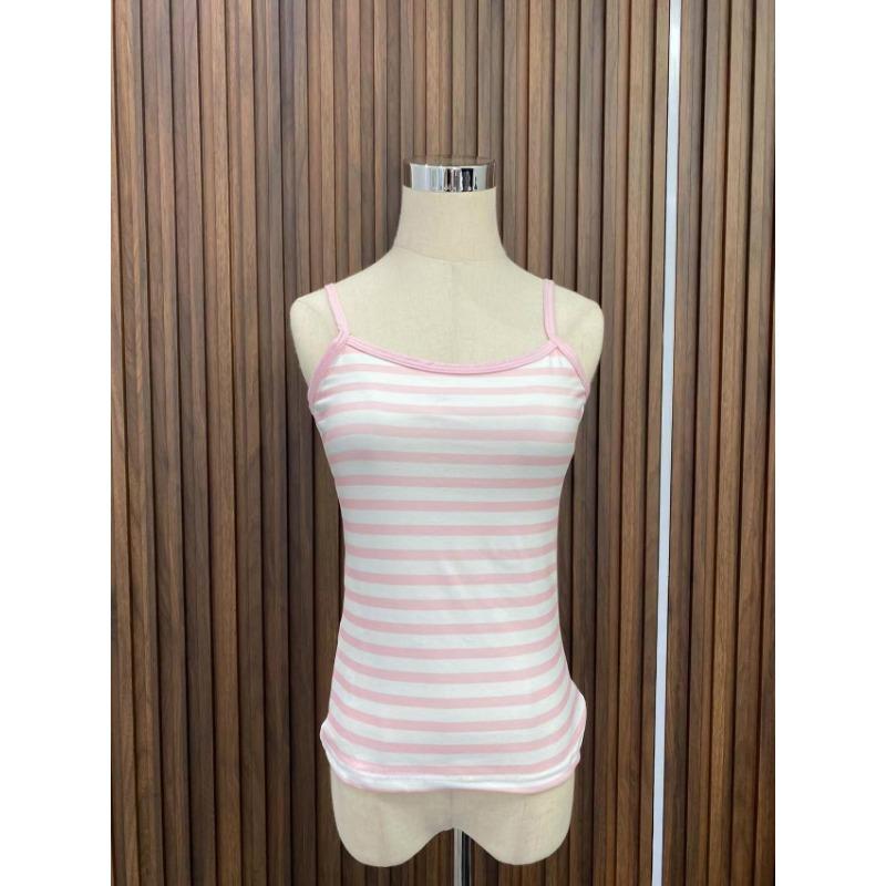 Летние укороченные топы Ropa Mujer, женская одежда, повседневные, сексуальные, 2024, майки, модные, полосатые, сладкие, жилеты, облегающие, без рукавов, майки