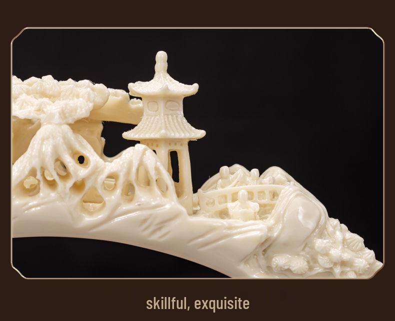 Ivory Chinese-Inspired TV Cabinet & Wine Storage for Living Room