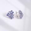 2023 New Natural Tanzanite Gemstone Clasp Earring 925 Sterling Silver Fine Jewelry for Women Wife Nice Birthday Gift