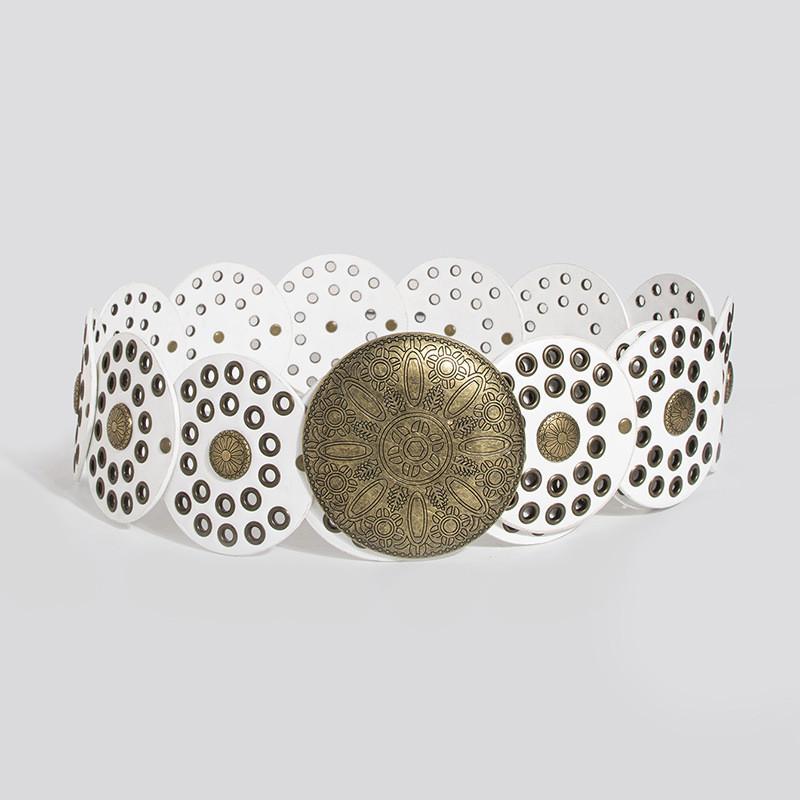 Винтажный Широкий Панк-Пояс С Заклепками и Люверсами Для Модной Уличной Одежды