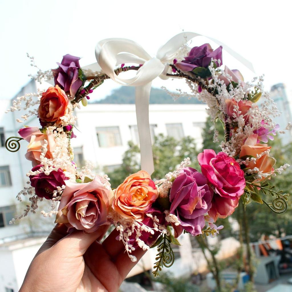 The Flower Wreath On the Women's Head, Women's Hair Accessories, Hair Accessories Head Band, Women's Hairpins, Flower Wreath for the Bride