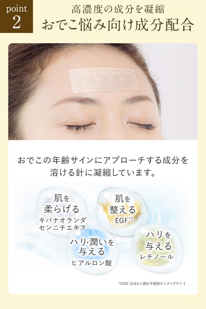 A Hyaluronic Acid Patches for the Kita No Kaiteki Kobo Deep Microneedle Product of Hyalo Deep [Twice Week] Anti-aging Forehead. "Odeko Patch" (8