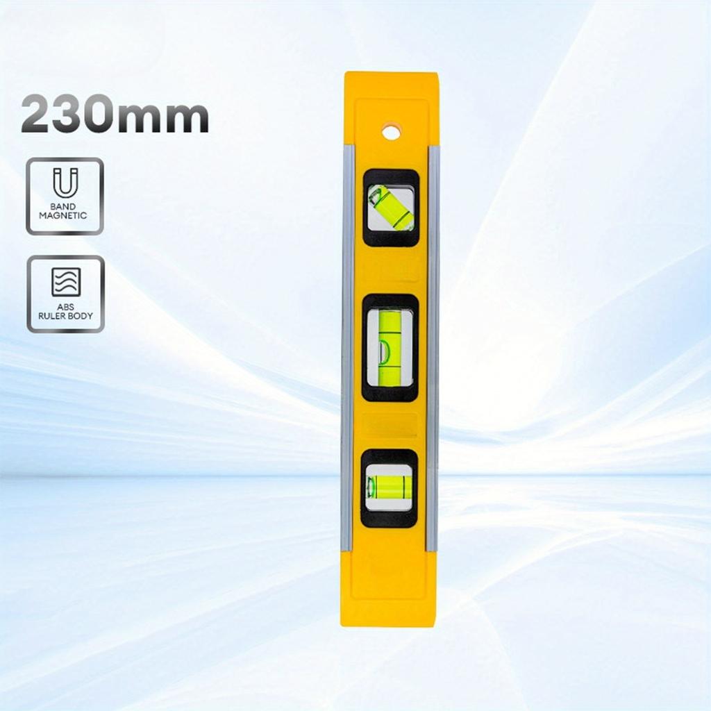 2 шт. 9-дюймовый торпедный уровень, магнитный коробчатый уровень с пузырьками 45°/90°/180°, ударопрочный инструмент пузырькового уровня для измерения