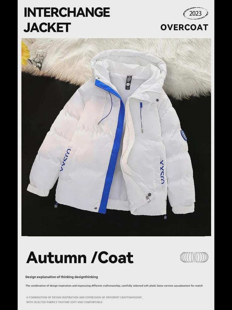 8028 Young Men's Hooded Thick Winter Sports Coat