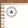 Printtoo Square Swirl Border Alphabet A Monogram Initial Self Inking Rubber Stamp Office