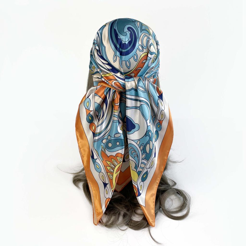 Ladies Silk Scarf Large Square Scarf 90cm Cashew Printed Headband New Silk Satin Shawl Scarf