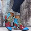 Fashion Fashion Women's Boots New Comfortable Lightweight Women Boots Casual Women's High-heeled Boots Retro Patchwork Shoes for Women