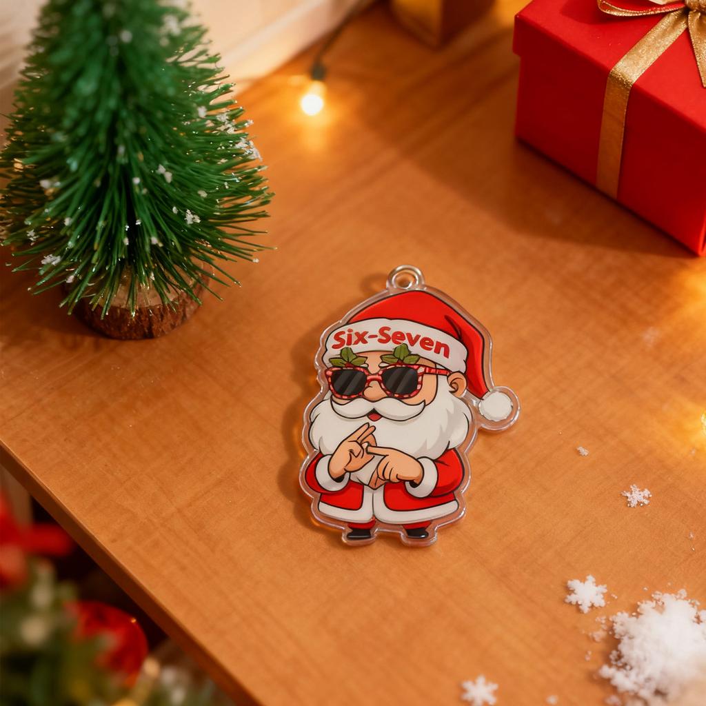 2D Acrylic Christmas Ornaments, Suitable For Keychains, Car Rearview Mirror Accessories, Backpacks