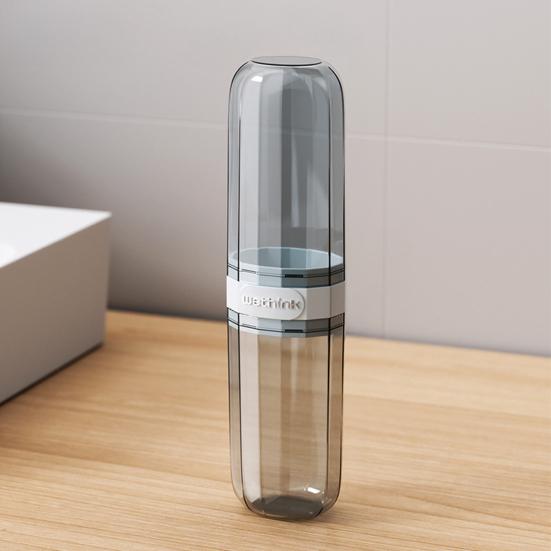 Прозрачный портативный дорожный футляр для хранения зубной щетки с герметичной крышкой и встроенным стаканчиком для ополаскивателя, держатель для зубной щетки