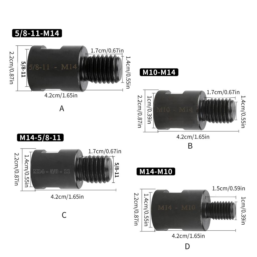 Grinder Attachment M14 Male Thread To 10 Female Thread Adapter Perfect for Various Grindings Polishing Tasks Project