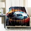Flame Football Blanket Soft Warm Throw Blanket Nap Blanket For Couch Sofa Office Bed Camping Travel Multipurpose Gift Blanket For All Season
