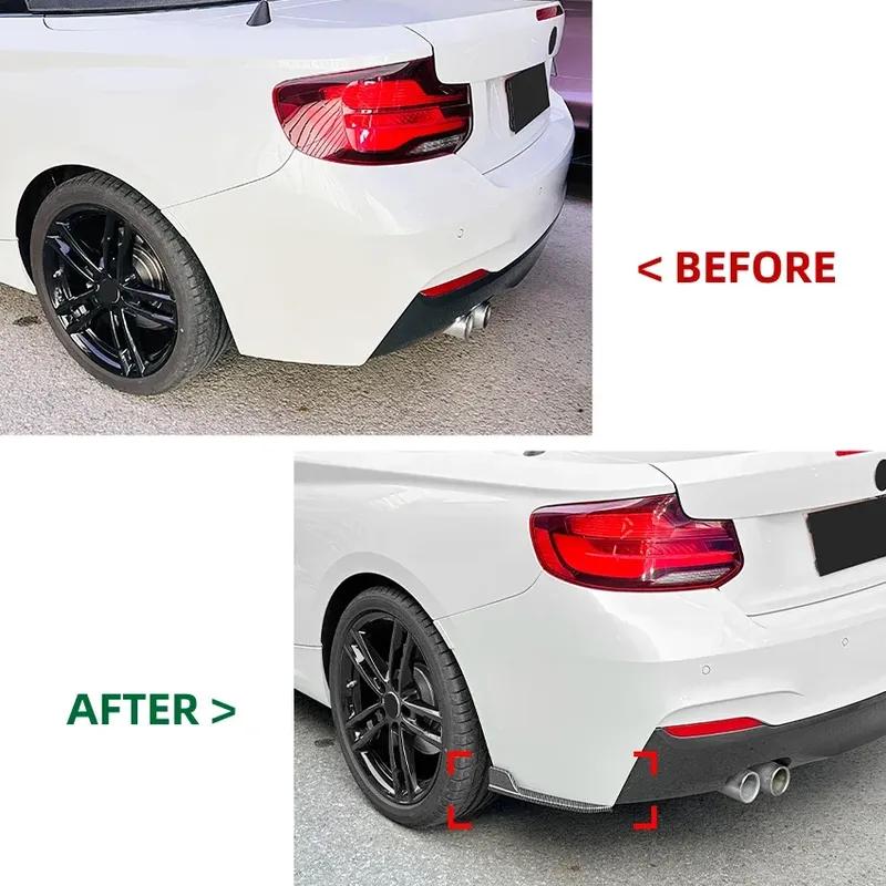 Cars Body Kits Carbon Fiber ABS Car Rear Bumper Lip Side Diffuser Spoiler Splitter For BMW 2 Series F22 F23 M Sport 2015-