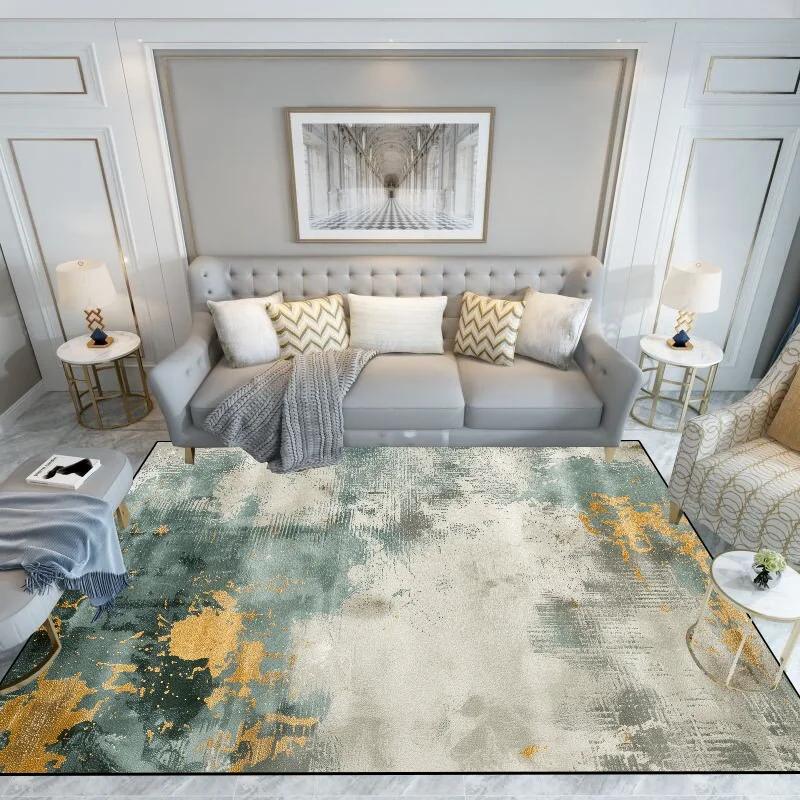Light Luxury Splashing Ink Living Room Large Area Carpet Bedroom Decor Rugs Non-slip Floor Mat Lounge Rug Hotel Lobby Carpets