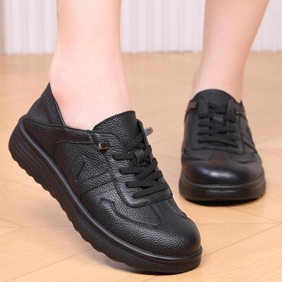 Женские слипоны из натуральной кожи – Мягкая подошва, Противоскользящие, Круглый носок, Удобная осенняя обувь