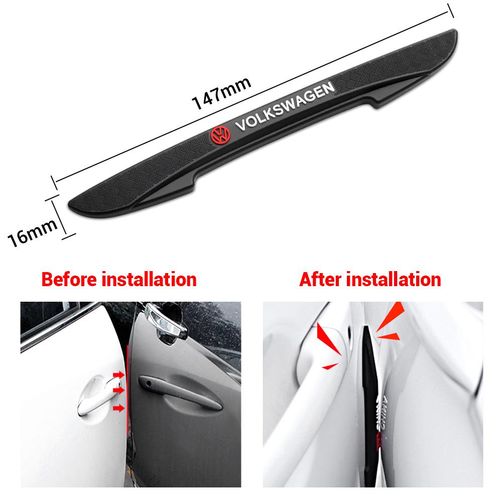 2026 Hot For Volkswagen VW 4Pc Rubber Car Door Bumper Anti-collision Strip Protector Car Accessories For Volkswagen VW R Golf 4