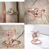Zircon Charm Oval Crystal Bride Ring Rose Gold Plated Rhinestone Ring Wedding