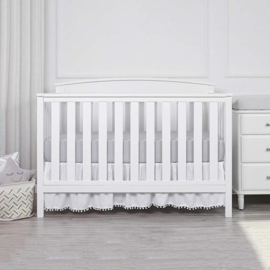 Плюшевая юбка для кроватки с рюшами и шариками, регулируемое эластичное постельное белье для малышей, юбка для кроватки с рюшами, покрывало на кровать для маленьких мальчиков и девочек