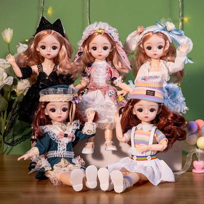 Подвижная кукла принцессы с большими глазами BJD, густые волосы, своими руками, 30 см, корейский макияж, милая игрушка для девочек