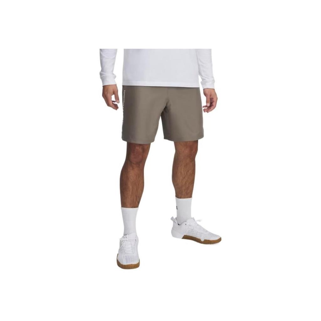 Under Armour Серия Tech Woven Логотип Удобные Модные Универсальные Пятиточечные Спортивные Шорты Мужские шорты Серый Коричневый 1383356-201
