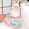 Cute Bunny Shaped Ceramic Drain Soap Box Creative Light Luxury Kitchen Bathroom Accessories Soap Dish Storage Box 1Pc
