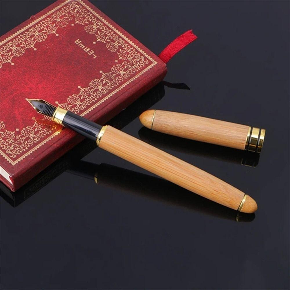 Подарки учителям Чернильная ручка Деревянная авторучка Бамбуковая авторучка Бамбуковая коробка Ручки Натуральная бамбуковая ручка