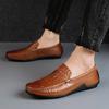 Fashion Luxury Men Outdoor Shoes Fashion Mens Slip On Shoe Genuine Leather Busines All-match Male Flats High Quality Men's Retro Loafers