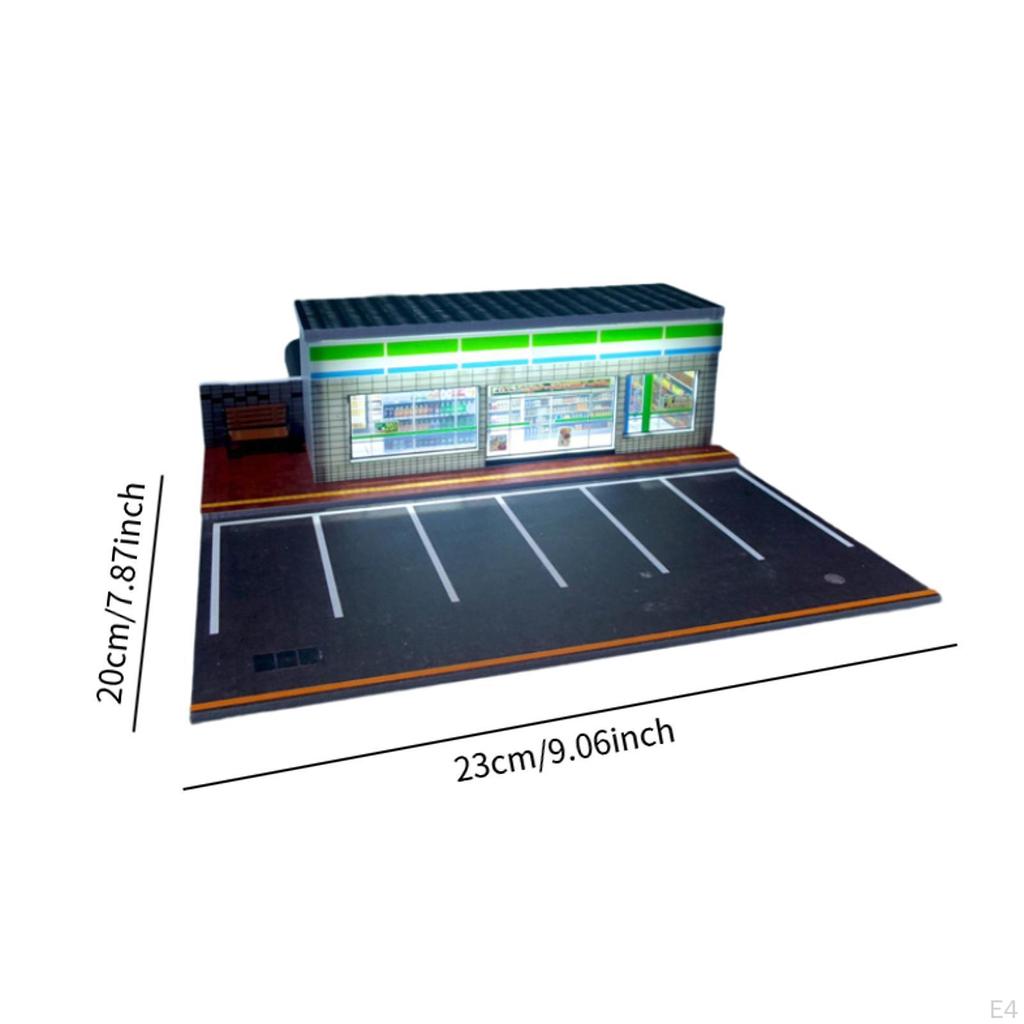 1:64 Диорама парковочной зоны с подсветкой для литых автомобилей