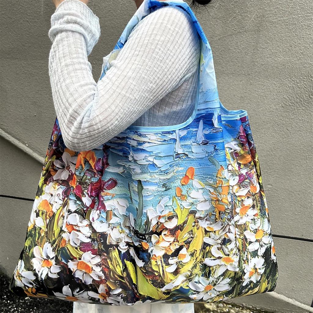 Eco-Friendly Foldable Large Capacity Shoulder Shopping Bag for Women