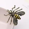 Rinhoo Delicate Little Bee Brooch Crystal Rhinestone Insect Ant Flying Bee Animal Honeybee Enamel Pins Broach Needle Badge Gifts