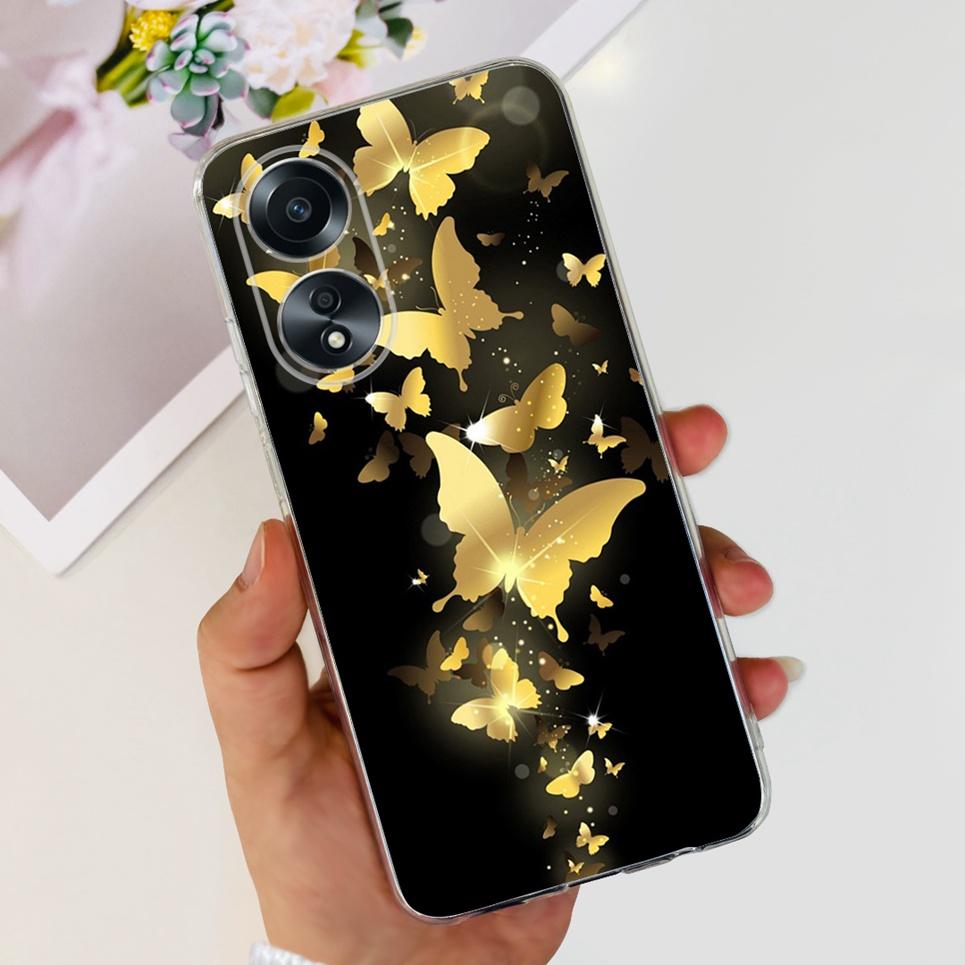 Case For Oppo A58 4G Cute Butterfly Soft Clear Shockproof Phone Cover For OppoA58 OppoA58 A 58 4G CPH2577 Fundas Capa Coque
