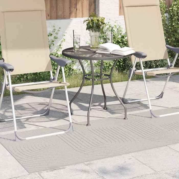 Tapis intérieur/extérieur - MAISON EXCLUSIVE - PALMERAS - Crème - 80×200 cm - Antidérapant