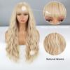 MISS WIG Женский модный светло-русый длинный волнистый парик с челкой из синтетического волокна, натуральный волнистый повседневный парик, косплей, вечерние волнистый парик