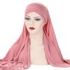 Muslim Women Long Scarf Pull On Ready Wear Instant Hijab Chemo Cap One Piece Amira Head Wrap Turban Femme Shawl Bandanas Scarves