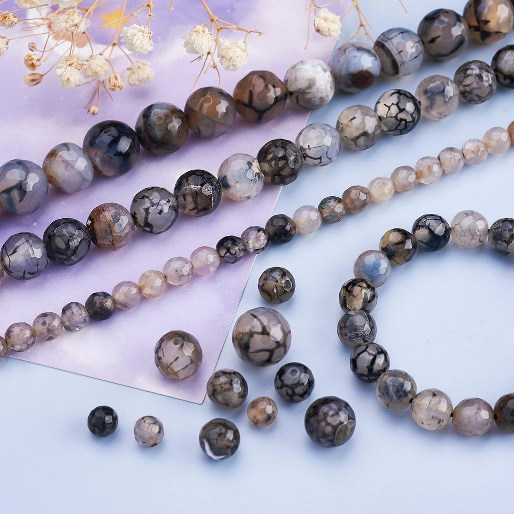 Beadthoven 4 диаметра натуральный камень, аксессуар для рукоделия, принадлежности для рукоделия, нити, 6~12 мм, бусины, агат, окрашенные, круглые, бусины,