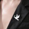 Cazador Stainless Steel Dove of Peace Pigeon Bird Lapel Pins Brooch for Women Men Olive Branch Badges on Backpack Jewelry Gift