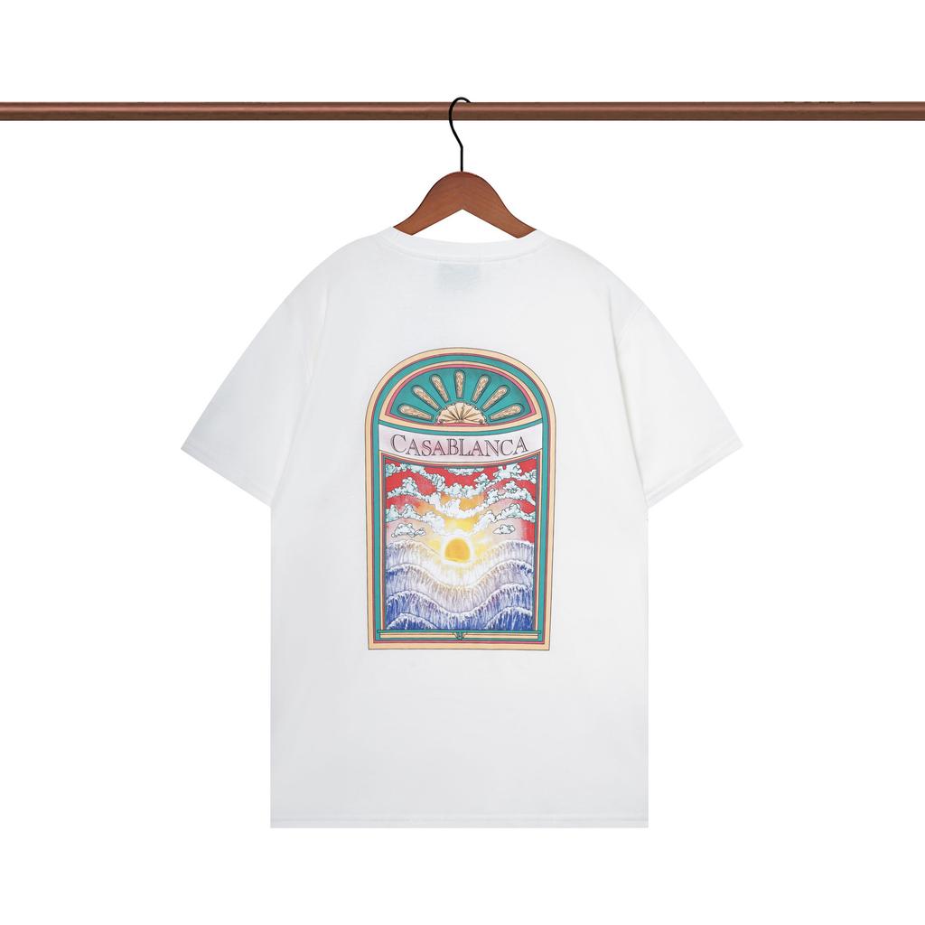 Casablanca 23 spring and summer new fantasy gate starry sky castle casa letter logo short-sleeved couple T-shirt