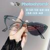 Personalized Retro Cat Eye Photochromic Myopia Glasses Anti-Blue Light High Definition Transparent Lens Stylish Women Eyewear
