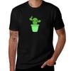 Cute Cactus In Green Pot T-Shirt T Shirts Designer Man Graphic T Shirt T-Shirt