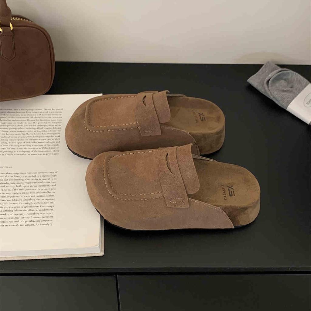 Удобные повседневные полушлепанцы баотоу, лоферы, женские слинбэки, слипоны-мюли для женщин, платформа, новый дизайн 2024, комфорт