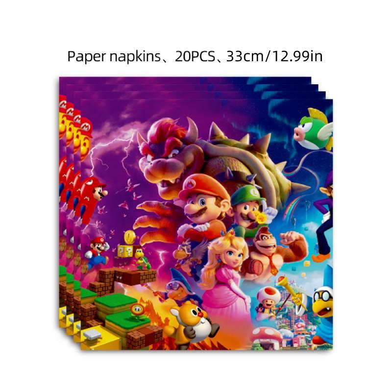 Mario Movie Kids Birthday Party Decoration Banner Tableware Supplies