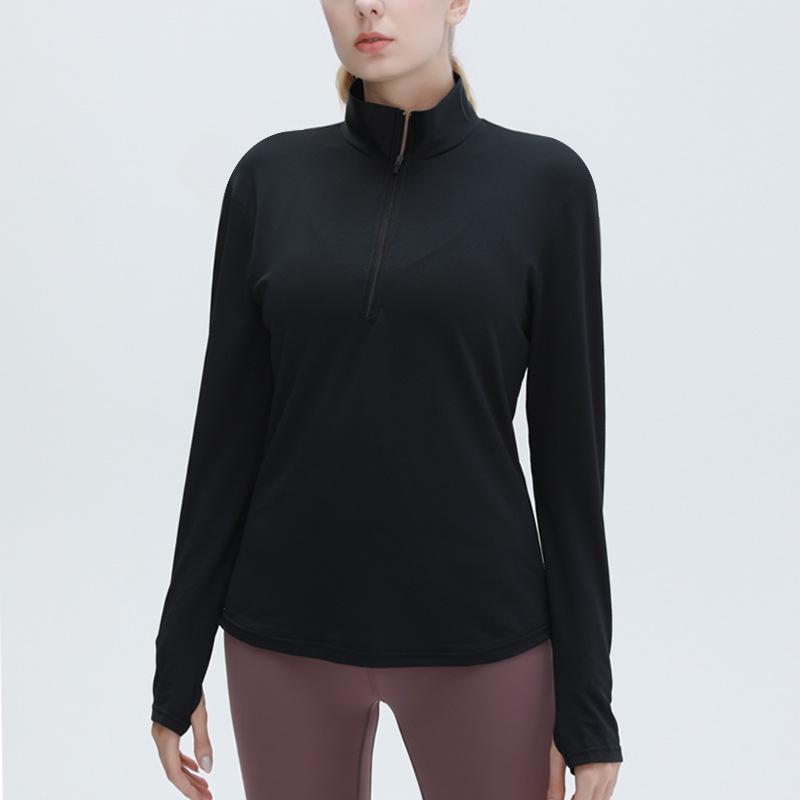 Женская быстросохнущая спортивная одежда с длинным рукавом и молнией до половины - Коллекция Осень/Зима