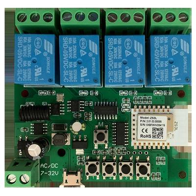 Tuya Zigbee 4-канальный модуль умного управления с беспроводным двойным управлением и многофункциональным пультом дистанционного управления.