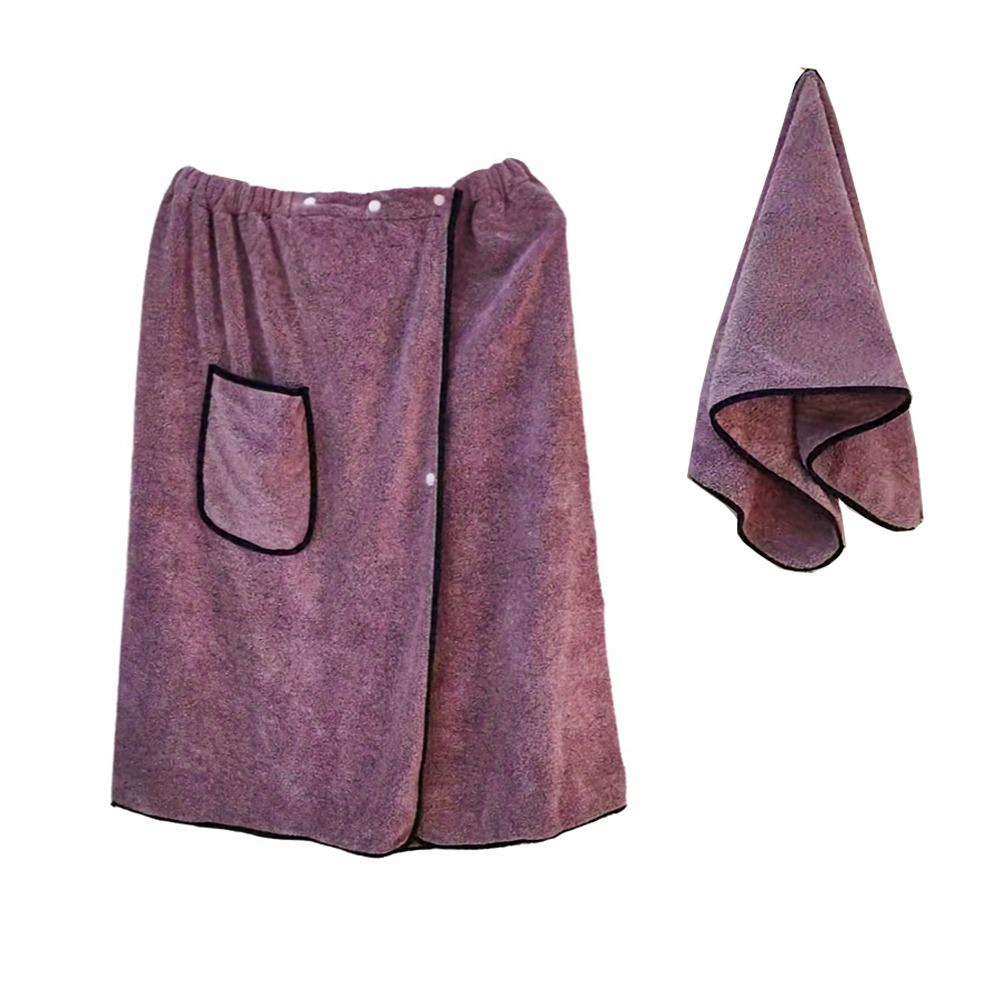 Coral Fleece Wearable Towel Soft Comfortable Beach Wrap Thick Design Bath Skirt Pool Use